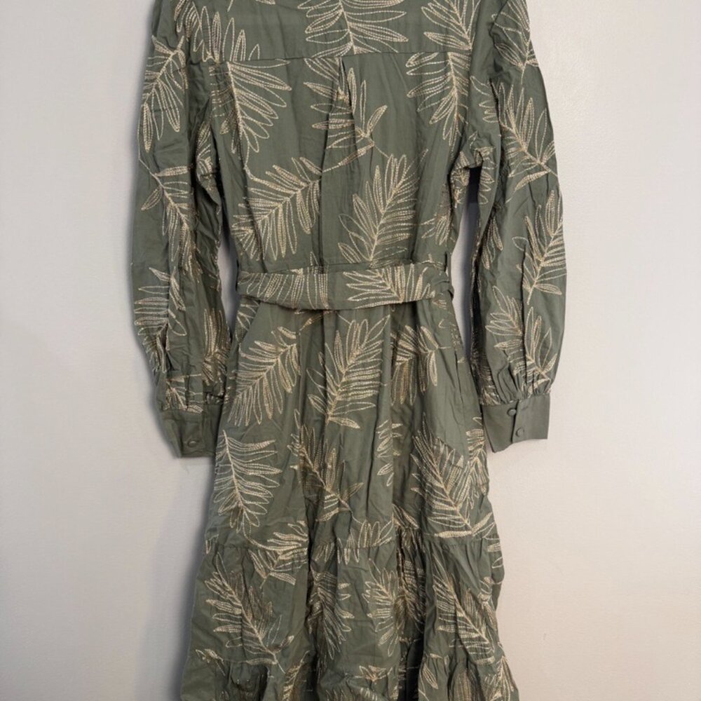 NWT TAELYNN LONG SLEEVE COLLARED BUTTON DOWN TIERED DRESS | MEDIUM - Picture 3 of 6